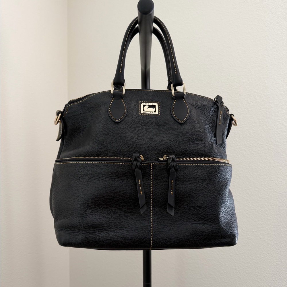 Dooney & Bourke Dillen Pebble Grain Double Pocket Satchel black - Picture 2 of 10